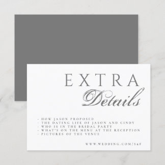 Formal Calligraphy Elegant Wedding Enclosure Card