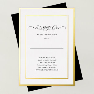 Formal Calligraphy Gold Frame Wedding Website RSVP