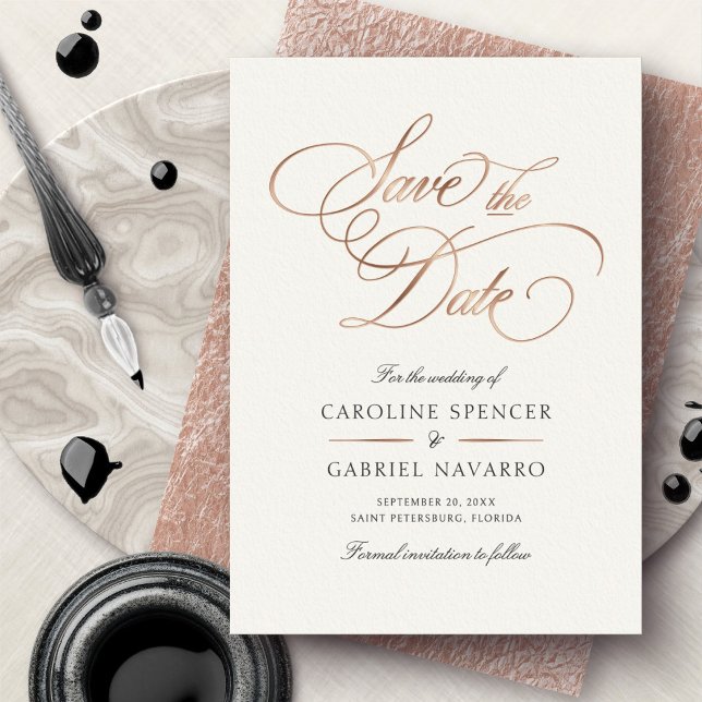 Formal Calligraphy Script Wedding Save the Date (Creator Uploaded)