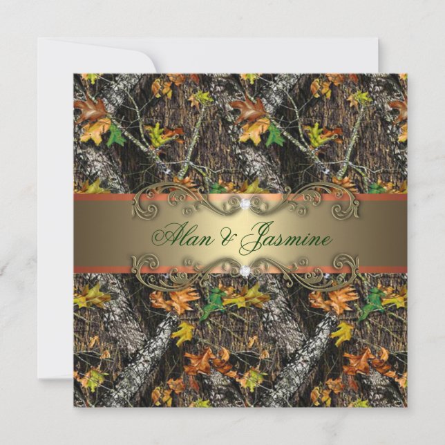 Formal Camo Wedding Invitations (Front)