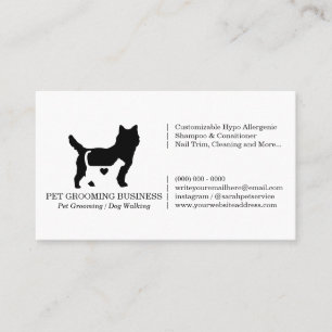 Formal Cat Dog Heart Pet Business Card