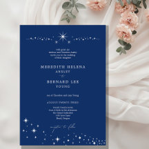 Formal Celestial Elegant Wedding Navy Blue