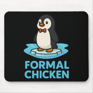 Formal Chicken Funny Penguin On Ice Animal Joke Pu Mouse Mat