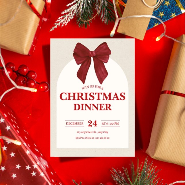 Formal Christmas Dinner Invitation | Elegant Hld ("The simplest way to announce an unforgettable holiday dinner. Fully customizable."

)