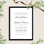 Formal Classic Black & White Border Script Wedding Invitation<br><div class="desc">This classic traditional formal black and white wedding invitation features a clean timeless sophisticated design with an elegant calligraphy script.</div>