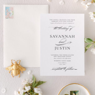 Formal Classic Black & White Wedding Invitation