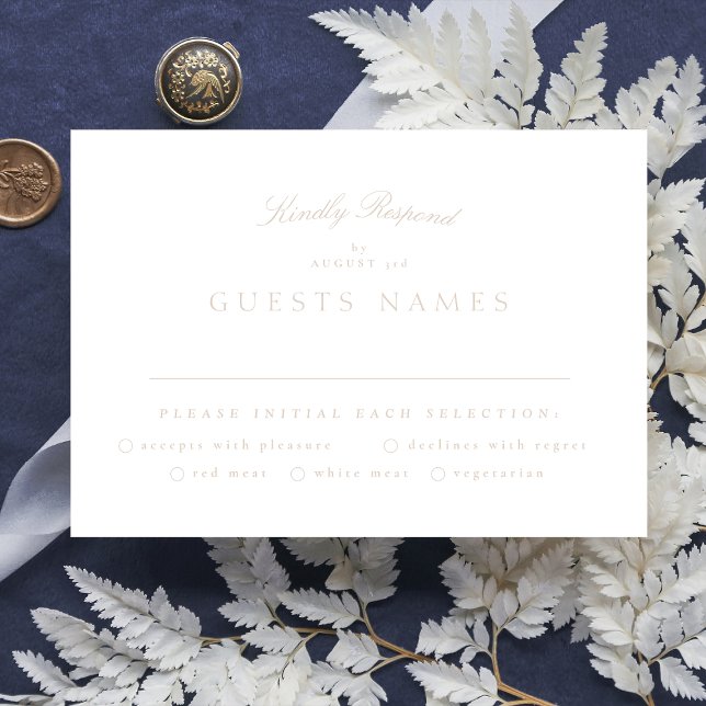 Formal Classic Blush Pink Calligraphy Wedding RSVP Card (Creator Uploaded)