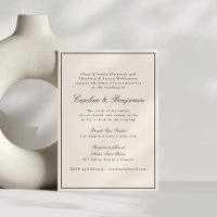Formal Classic Border Script Elegant Wedding Ivory
