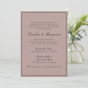 Formal Classic Border Script Mauve Wedding Website Invitation