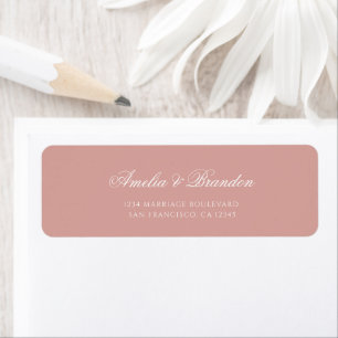 Formal Classic Dusty Rose Script Wedding Address