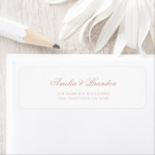 Formal Classic Dusty Rose Script Wedding Address