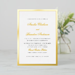 Formal Classic Gold Thick Border & Script Wedding