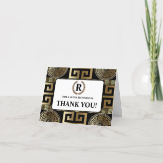Formal Classic Grecian Key of Life Thank You Card