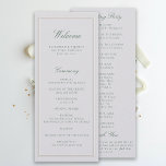 Formal Classic Green Ivory Wedding Program<br><div class="desc">Celebrate your ceremony in timeless style with this Formal Modern Classic Wedding Program, part of the Elevated Collection. Designed with a refined double frame and elegant typography layout in forest green, it balances traditional sophistication with a modern minimalist aesthetic. Printed on a soft ivory background with a subtle watercolor paper...</div>