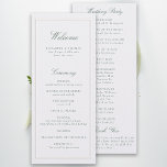 Formal Classic Green Pearl Frame Wedding Program<br><div class="desc">Celebrate your ceremony in timeless style with this Formal Modern Classic Wedding Program, part of the Elevated Collection. Designed with a refined double frame and elegant typography layout, it balances traditional sophistication with a modern minimalist aesthetic. Printed on a soft ivory background with a subtle watercolor paper texture, this program...</div>