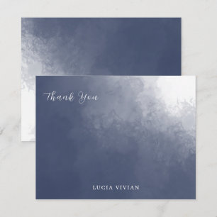Formal Classic Navy Blue Smoke Blank Thank You Card