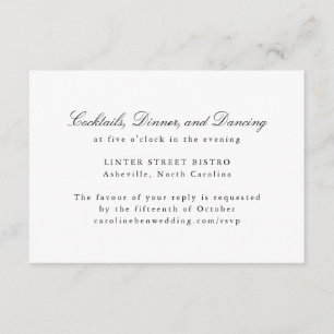 Formal Classic Traditional Script Elegant Wedding Enclosure Card