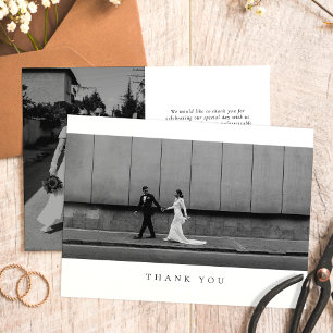 Formal Classic Wedding Photo Thank You Card