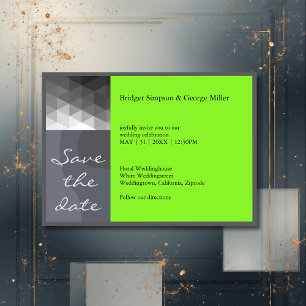 Formal clean geometric wedding safe the date invitation