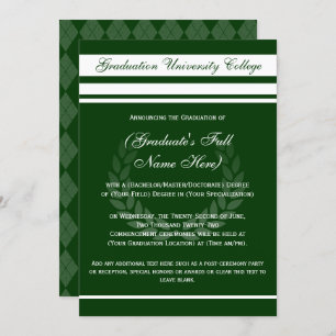 Formal College Graduation Announcements (Green)