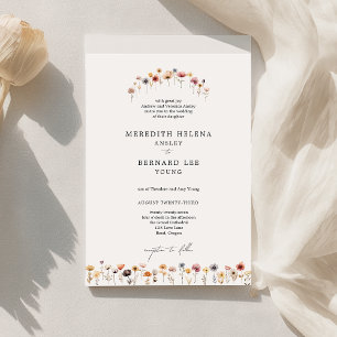 Formal Colourful Floral Wedding Invitation