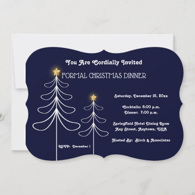 Formal Corporate Christmas Party Invitation (Front)