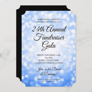 Formal Corporate Fundraiser Party Navy Lights Invitation