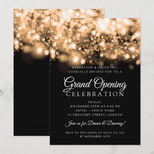 Formal Corporate Grand Opening Gold Lights Invitat Invitation