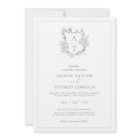 Formal Crest Sage Green Monogram Wedding