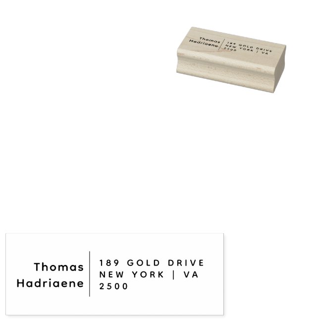 Formal Custom Name  Return Address Rubber  Rubber Stamp (Stamped)