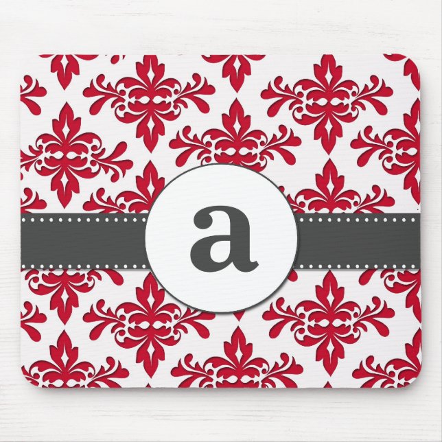 Formal Damask Monogram Mouse Mat (Front)