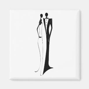 Formal de recepción para la novia y el novio magnet