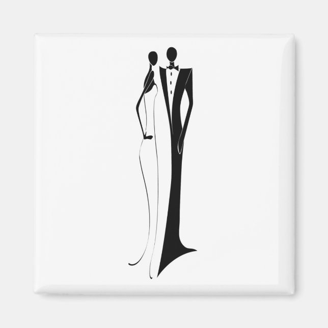 Formal de recepción para la novia y el novio magnet (Front)