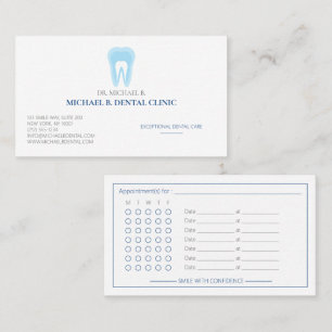 Formal Dental Dentist Teeth Appointment Card