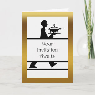 Formal Dinner Invitation, Server with Soup Tureen Invitation