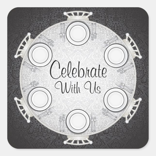 Formal Dinner Invitation Sticker (Front)