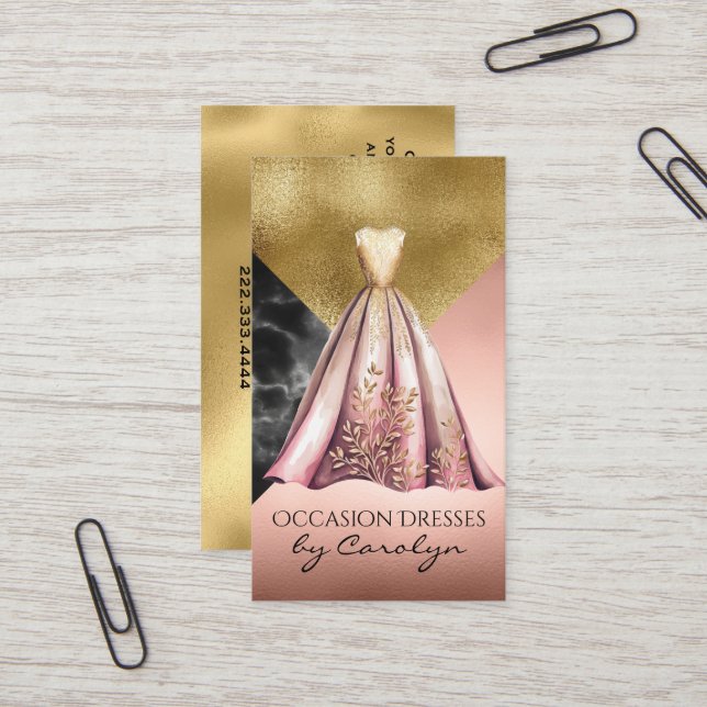 Formal Dress Wedding Seamstress Business Card (Front/Back In Situ)
