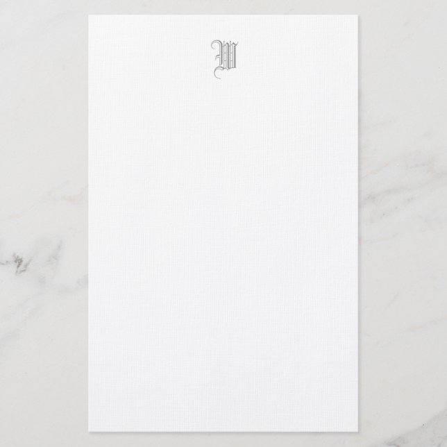 Formal Editable Monogram Linen Stationery (Front)