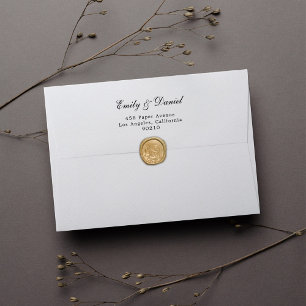 Formal Elegant Black and White Wedding Invitation Envelope