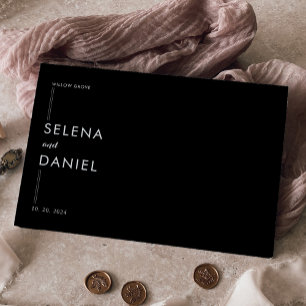 Formal Elegant Black Wedding Gold Foil Guest Book