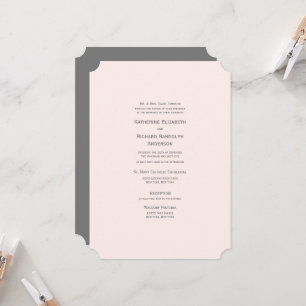 Formal & Elegant Blush Ticket Wedding Invitation