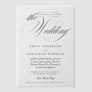 Formal Elegant Calligraphy Tuxedo The Wedding Vellum Invitations