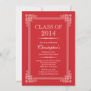 Formal Elegant Class of 2014 Graduation Party Invitation