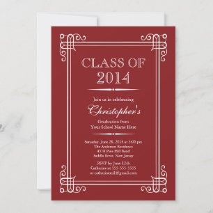 Formal Elegant Class of 2014 Graduation Party Invitation