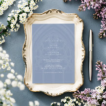 Formal Elegant Classic Gothic Dusky Blue Wedding