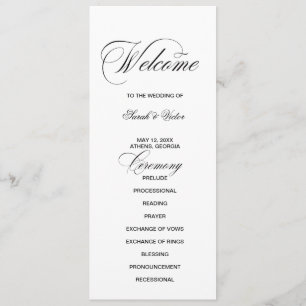 Formal Elegant double side program card 