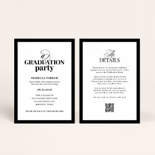 Formal Elegant Graduation Party RSVP QR Code Invitation