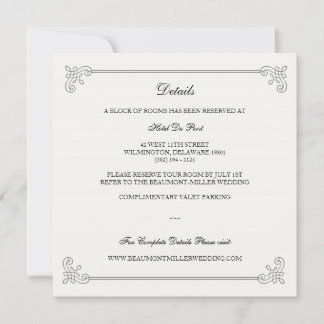 Formal Elegant | Guest Information Card