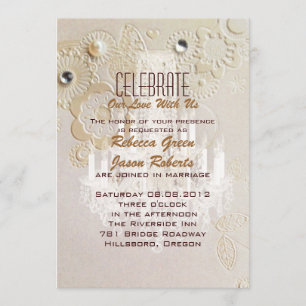 Formal elegant swirls chandelier vintage wedding invitation