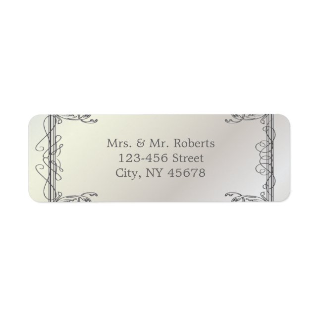 Formal elegant swirls Pearl White vintage Wedding (Front)